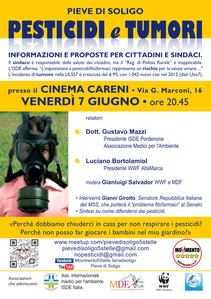 Serata Pesticidi e Tumori, teatro Careni, 7 giugno 2013