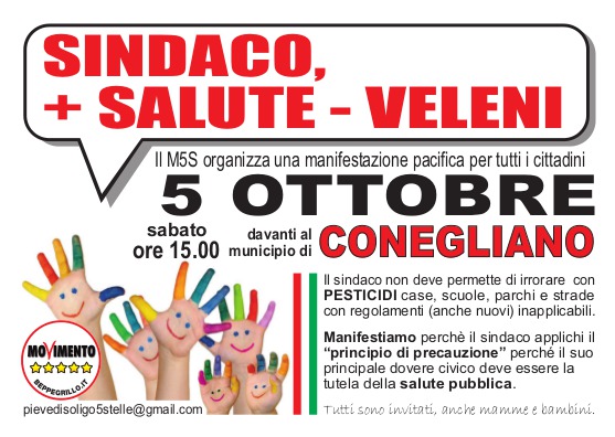Conegliano, 05/10/2013, manifestazione Sindaci + salute - veleni